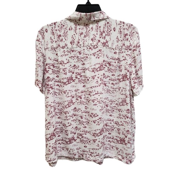 Joe Fresh Men's Size L Graphic Print Short Sleeve Button Up Lightweight Summer - Picture 14 of 14